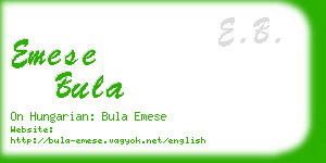 emese bula business card